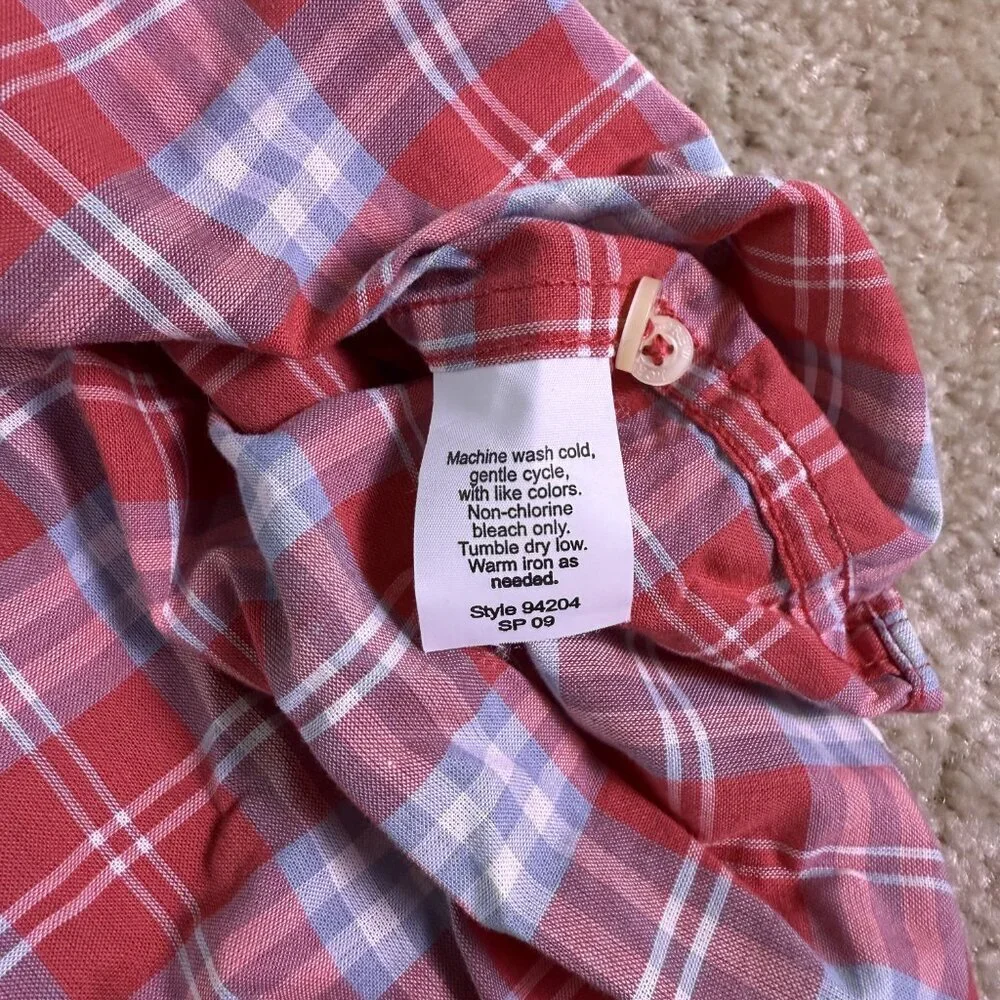 J Crew Shirt Mens Size Medium Red Plaid Button Down Tailored Casual E494